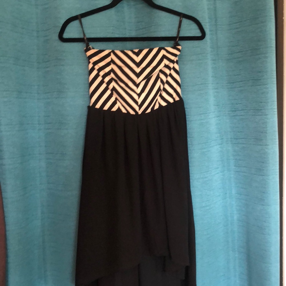 High low black chiffon dress
